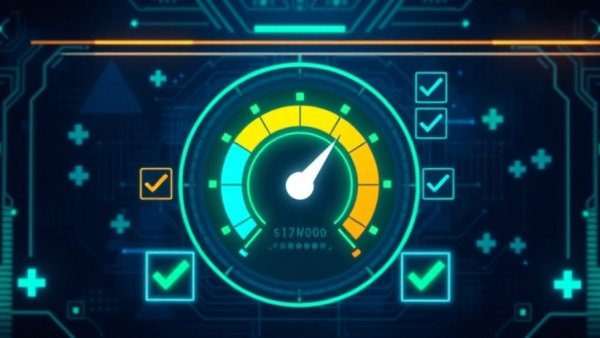 Futuristic Black Friday checklist visualization with color gauge