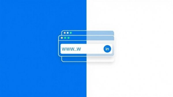 Domain registration concept with browser windows and URL input.