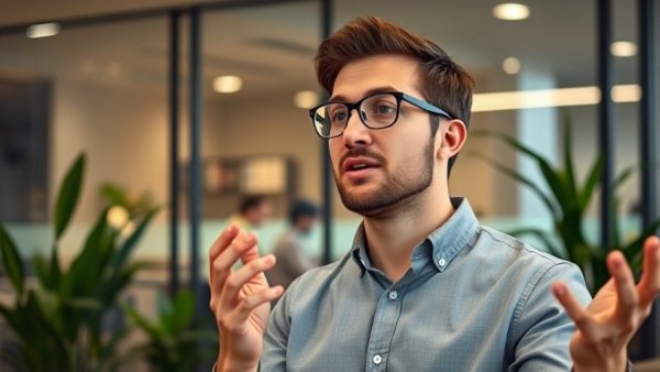 Young man discussing strategies to expand your personal brand