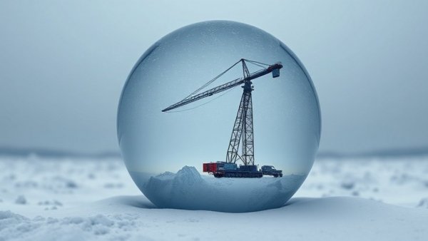 Genie 4 world simulation in a serene snowy landscape.