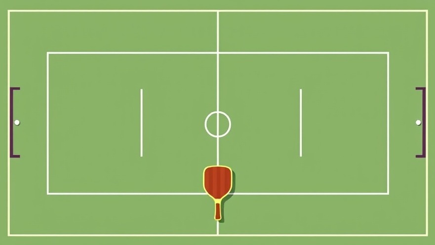 Bird’s-eye view of a pickleball court for beginners, showcasing labeled zones.
