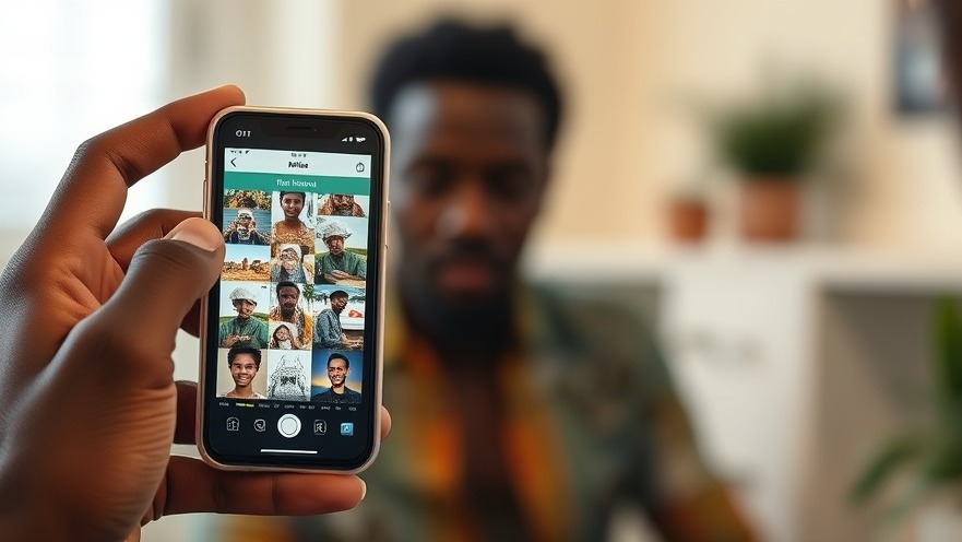 User in Africa showcases AI features on smartphone for image management.