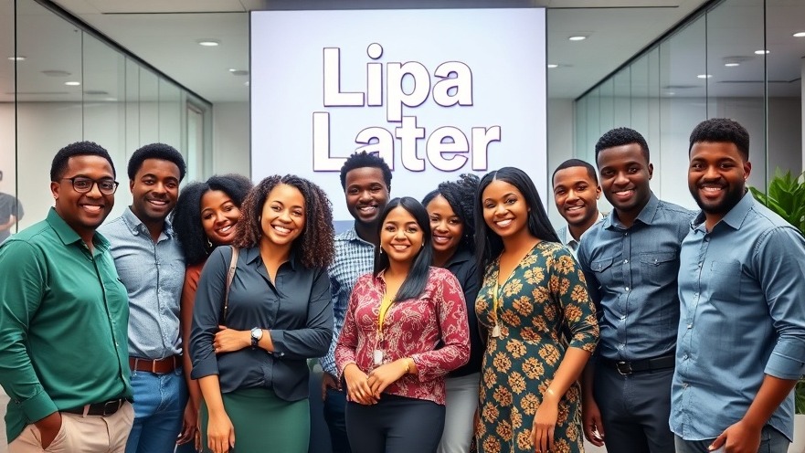 Cheerful young professionals in a modern office showcasing buy-now-pay-later fintech solutions.