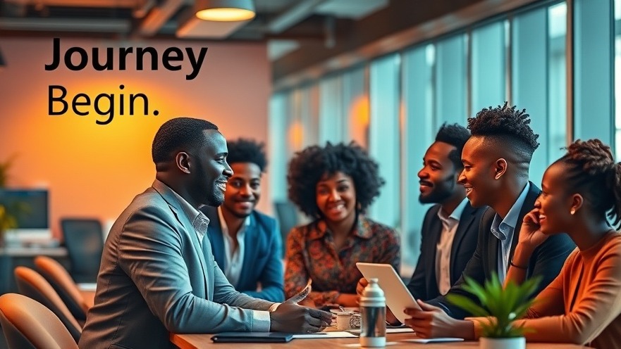 Diverse African professionals collaborating in a vibrant modern workspace.