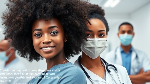 Promotional flyer showcasing women's health services and gynecology consultations with diverse African women.