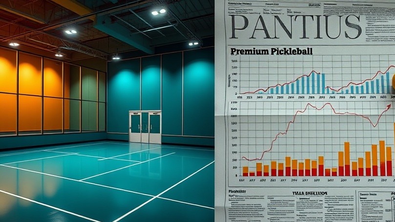 Premium pickleball facility and growth charts showcasing Pickleball Sponsorship Data.