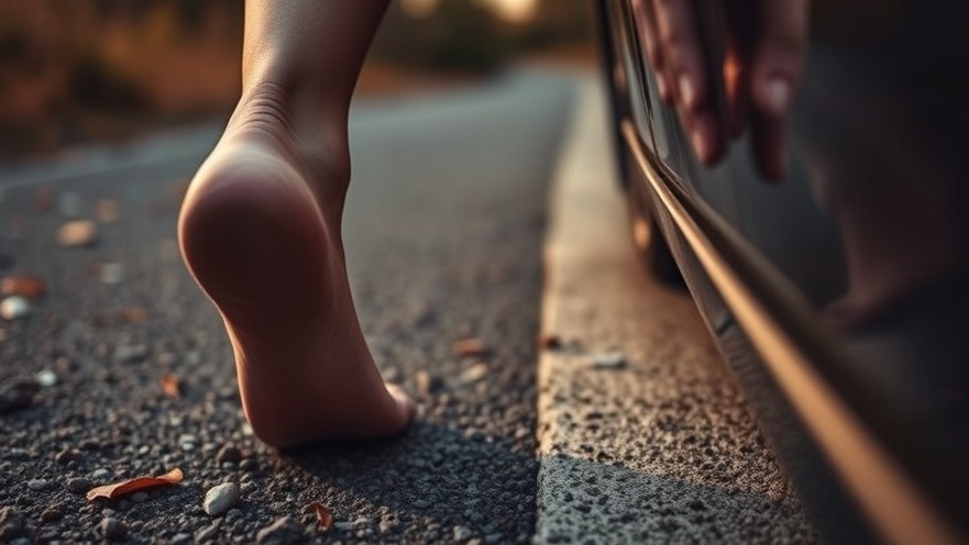 Close-up of footsteps on a worn path, evoking reflection and pause.