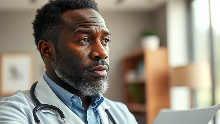 African doctor discussing hormonal changes during period in a calm office.