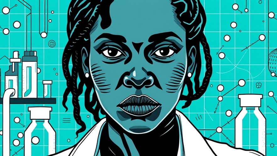 Abstract portrait of an African woman in a lab, highlighting technology in Africa.