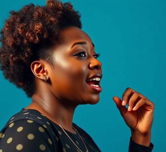 Confident African woman emphasizing the importance of feeling valued and personal well-being.