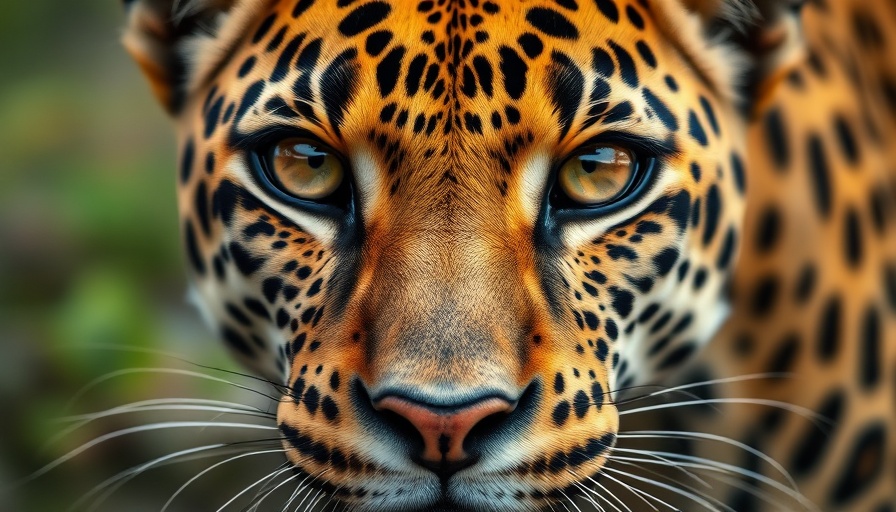 Close-up of leopard eyes highlighting eco-conservation.