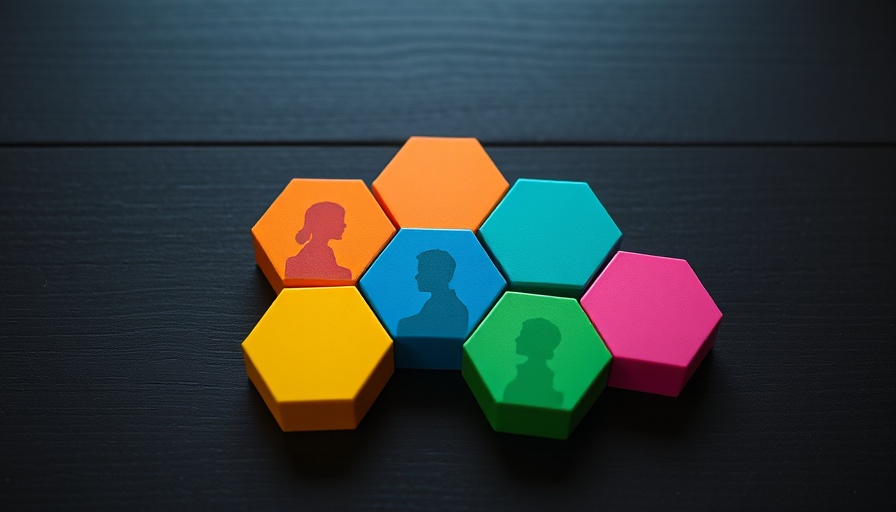 Hexagonal blocks symbolizing Affinity Groups arranged on dark surface