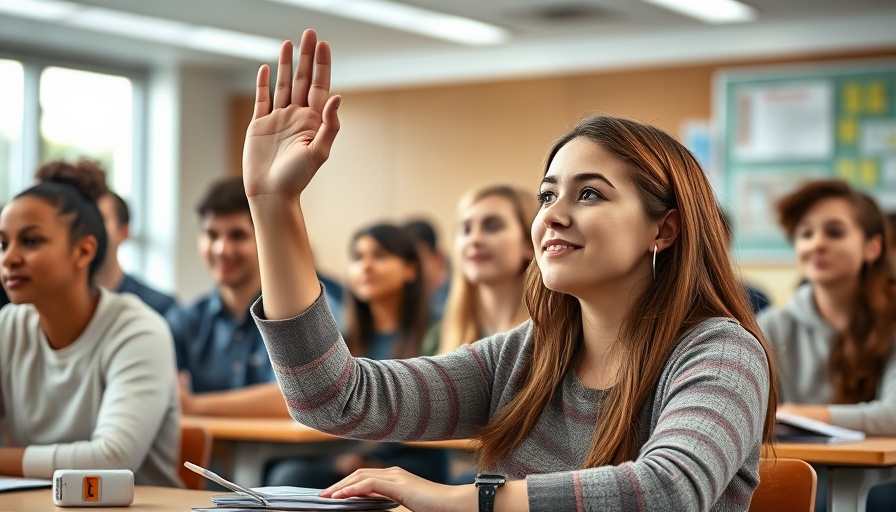 Engaged students in classroom discussions, young woman participating.