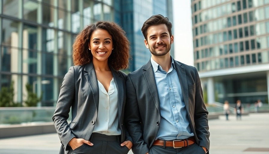 Mobility fintech professionals in an urban environment.