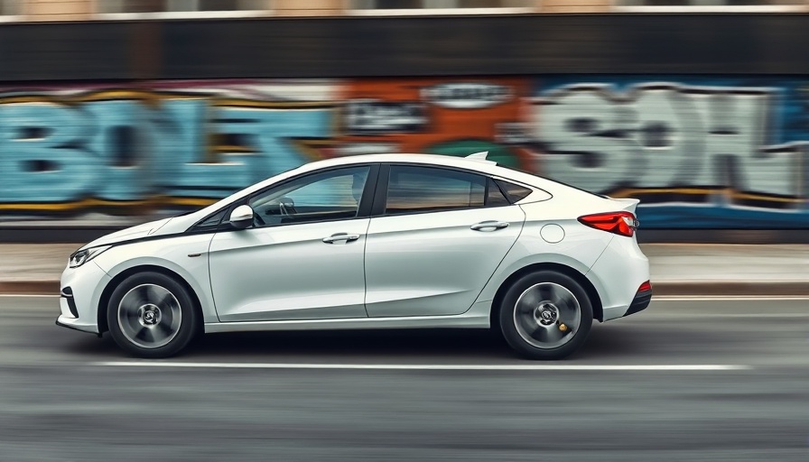 Sleek white sedan with Bolt logo in urban setting, technology compliance.