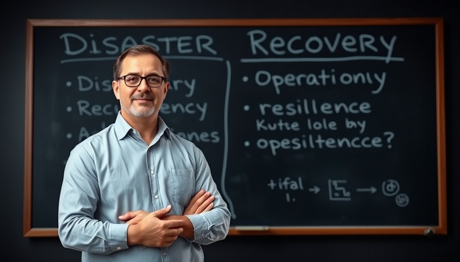Explaining Disaster Recovery vs Operational Resilience on a blackboard.