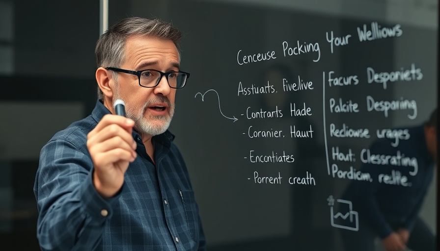 Man explaining predictive health models using outside data.