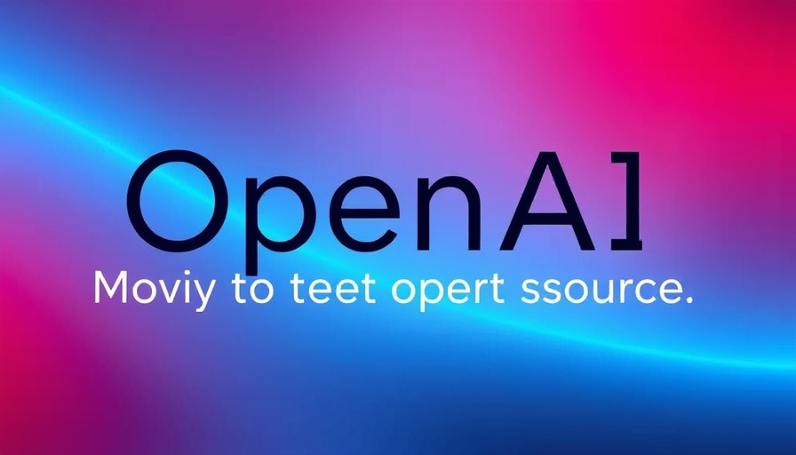 OpenAI goes open, bold text graphic on gradient background.