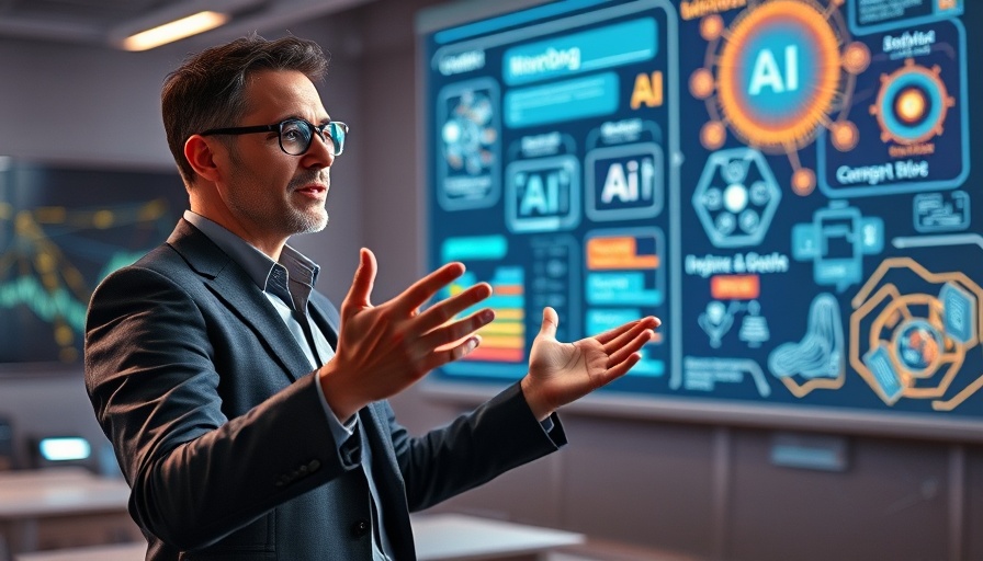 AI Accelerators presentation with professional person and digital board