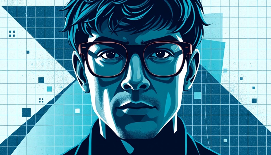 Stylized portrait of a person in geometric design, Kadan Kadan logistics startup.