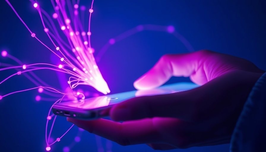 Hand with smartphone and fiber optics, Nigeria Web3 Powerhouse.