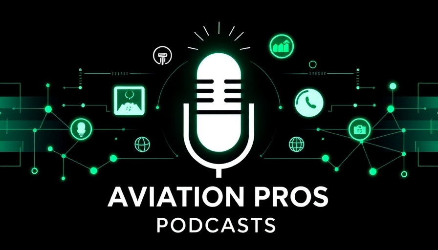 Podcast cover with aviation theme highlighting growth opportunities.