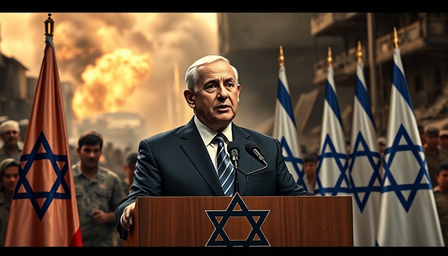 Netanyahu's announcement on military operations in Gaza features speech and urban ruins.