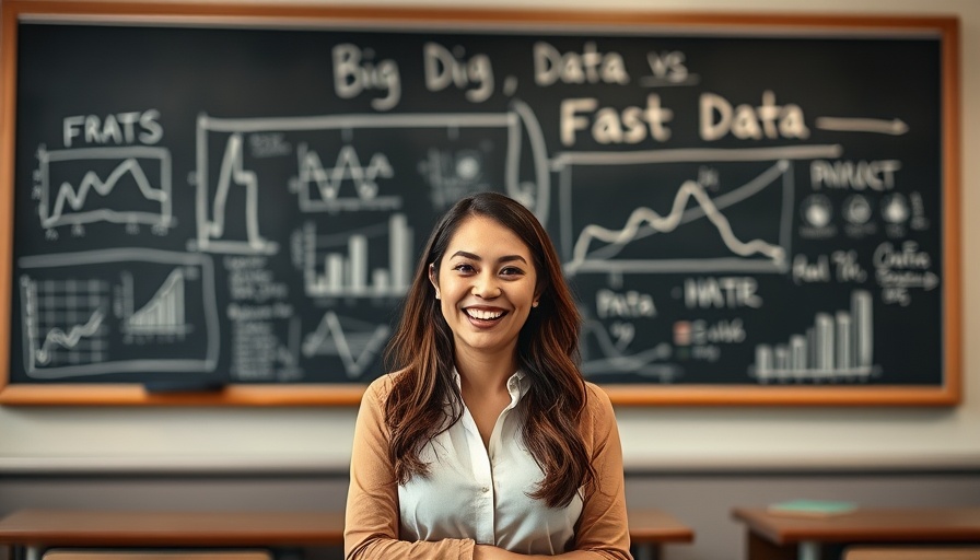Big Data vs Fast Data concept explained by smiling woman.