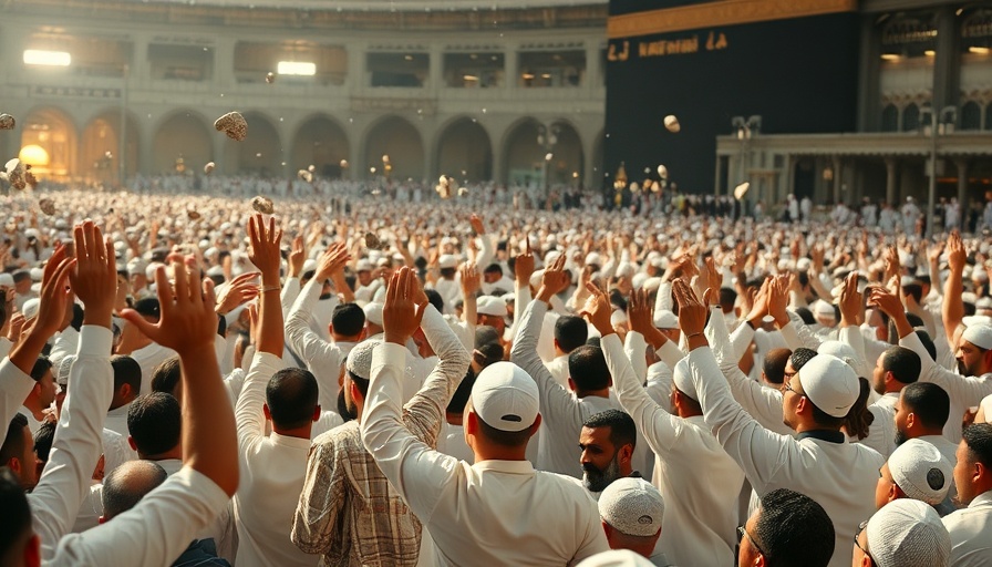 Devout pilgrims in Hajj stoning ritual, 2025.