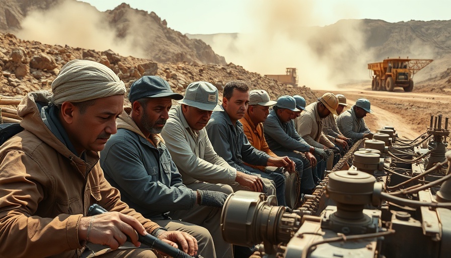 Workers mining in Africa, illustrating Africa's resources exploitation.