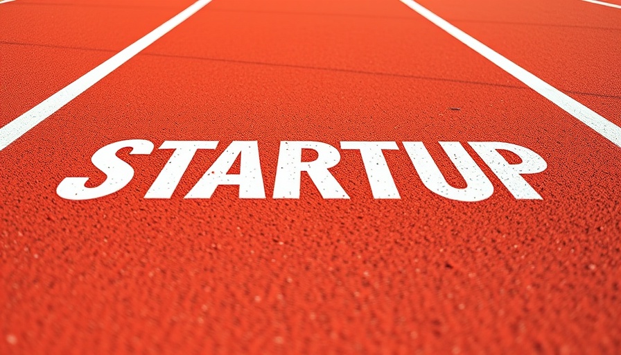 Close-up of 'STARTUP' marked on a running track, symbolizing African startups storytelling.