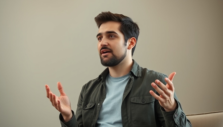 Man explaining concepts of letting go of anger, calm setting
