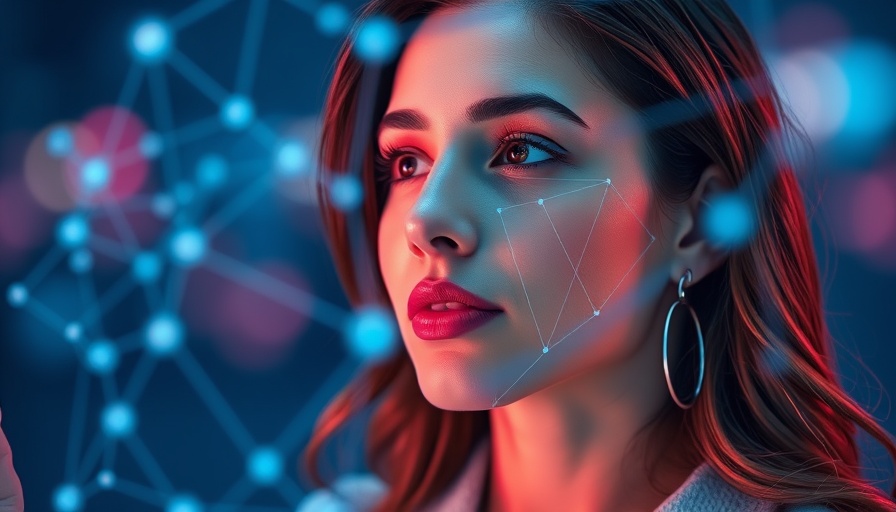 Confident woman with holographic interfaces, symbolizing digital public infrastructure and open source.