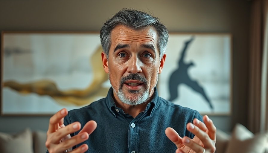 Ideas change everything: Animated middle-aged man speaking energetically.