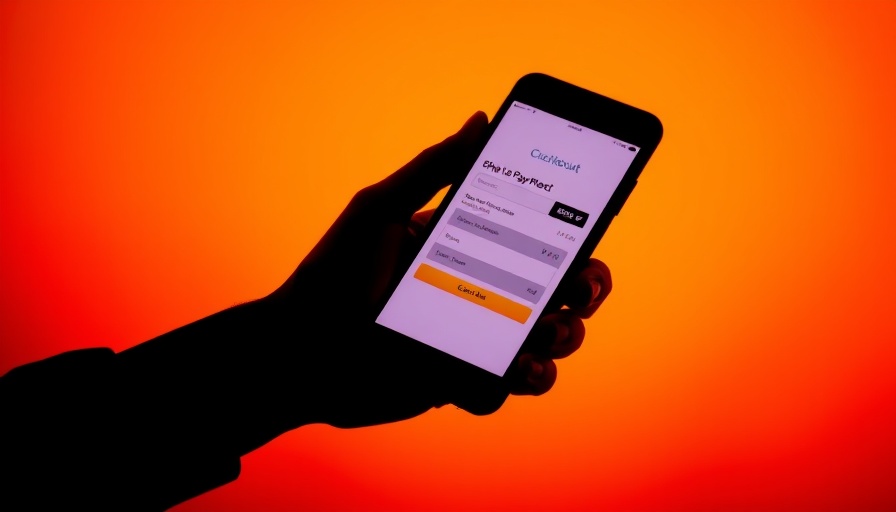 Smartphone checkout screen demonstrating technological efficacy.
