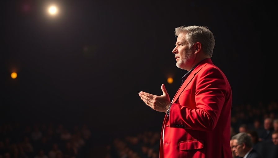 Dynamic speaker passionately addressing immune system and mental health connection.