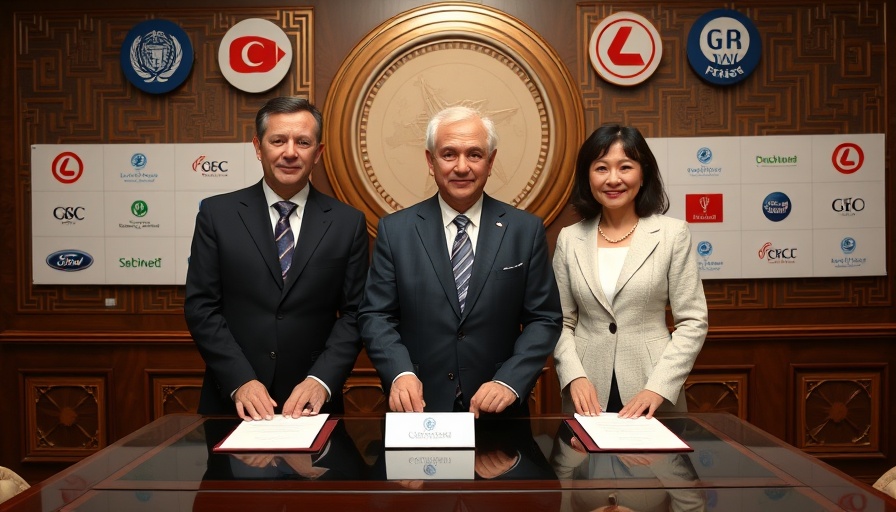 Formal signing event for Tartus Port redevelopment with officials.