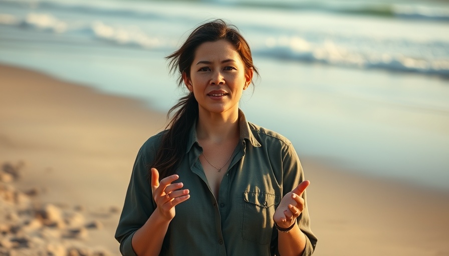Woman discussing saving turtles in Cape Verde.