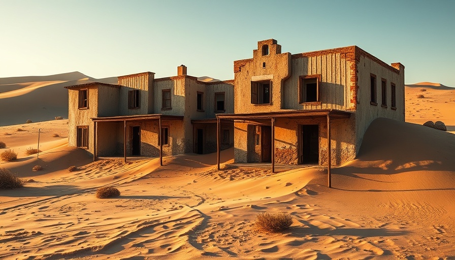 Cultural Tourism in Namibia: Abandoned houses amidst desert sands.