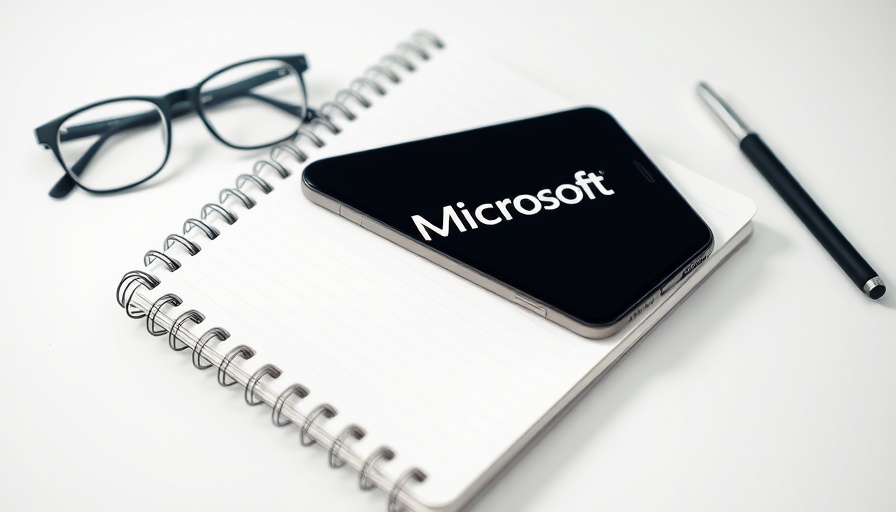 Microsoft logo on phone with notebook suggesting SharePoint vulnerability.