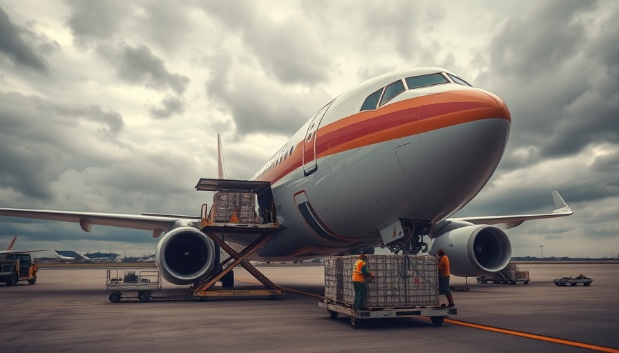 Cathay Cargo plane with loading trucks highlighting growth in cargo volumes.