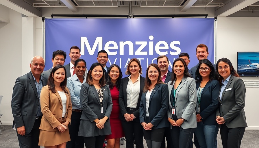 Menzies Aviation Recruitment Event Mexico with diverse group smiling.