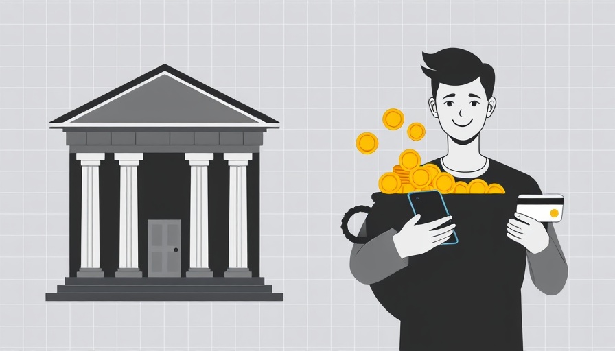 Innovative AI and banking in Nigeria: bank, smartphone, gold symbols