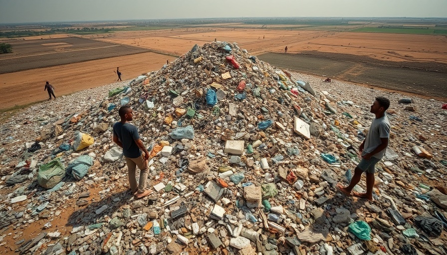 Abuja waste management crisis showing large pile of garbage.