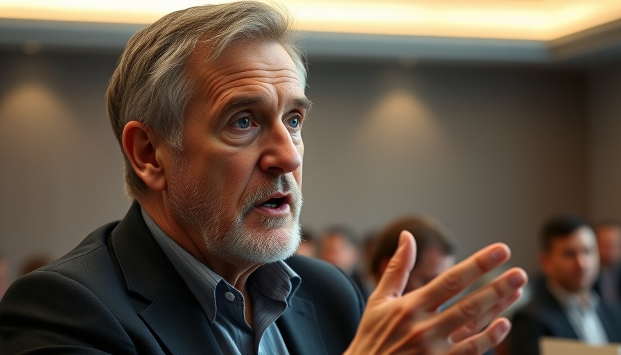 Thoughtful speaker discussing unbearable conditions in Gaza.