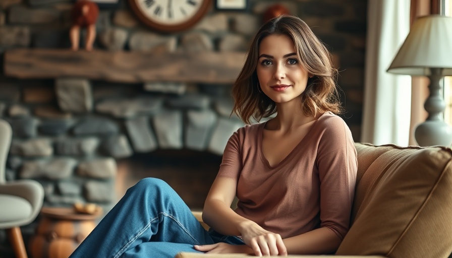 Casually poised woman in a vintage 1950s San Fernando Valley home.