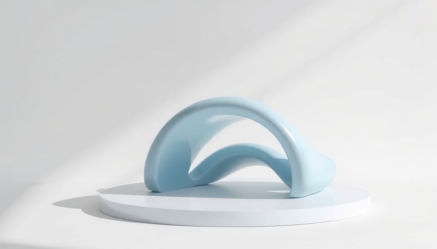 Smooth light blue sculpture, minimalist design