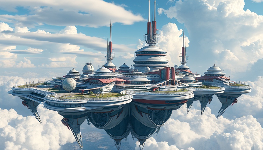 Futuristic floating islands in Unreal Engine 5.6 Stack-O-Bot update