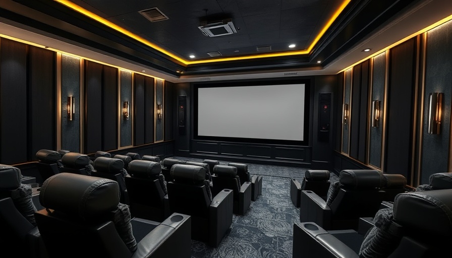Luxurious home theater setup with plush seating and elegant decor.
