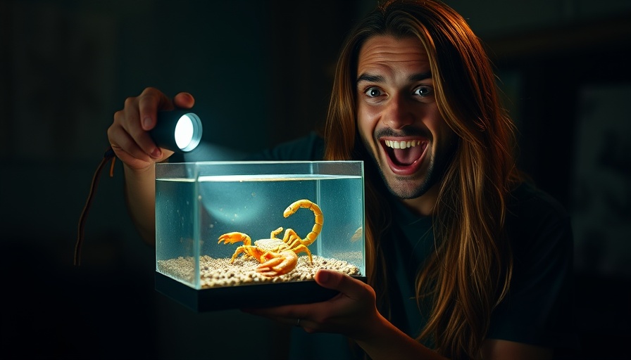 Enthusiastic person explaining why scorpions glow in the dark.